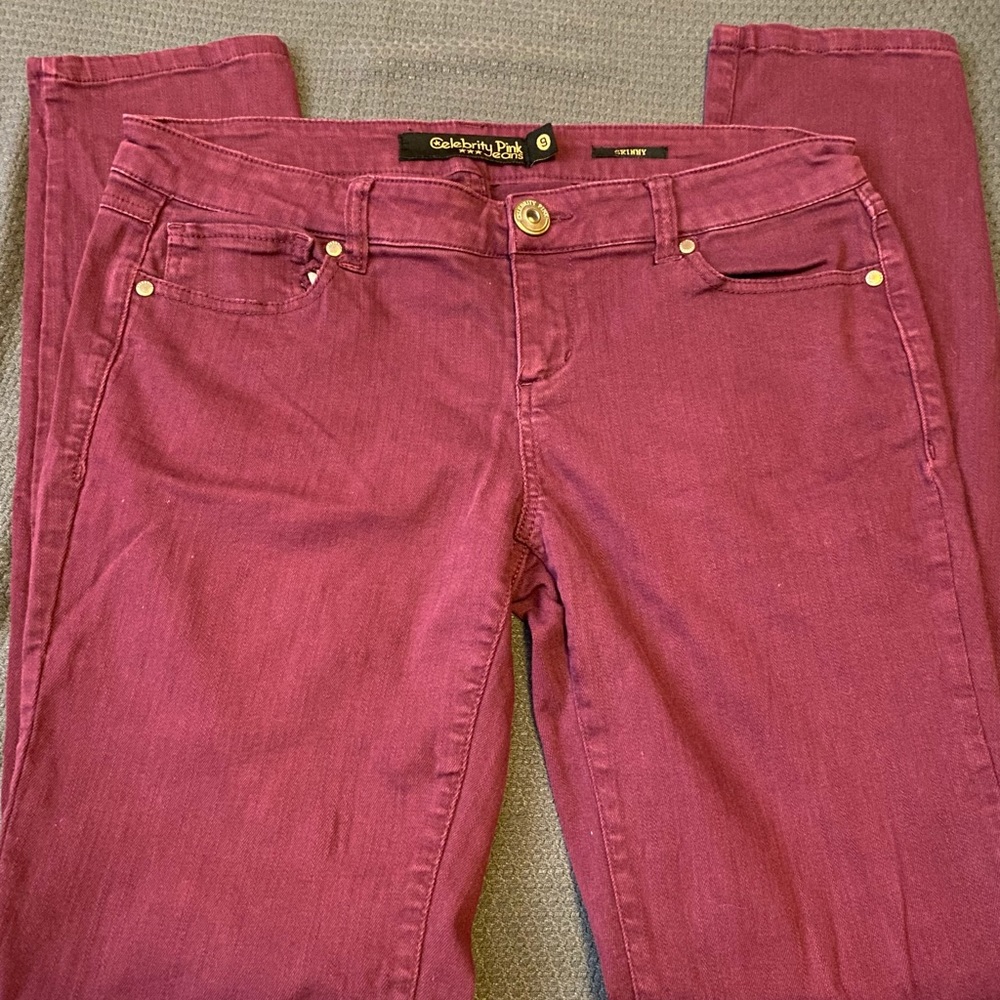Purple colored skinny jean